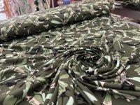 Viskose Jersey Gr&uuml;n Floral