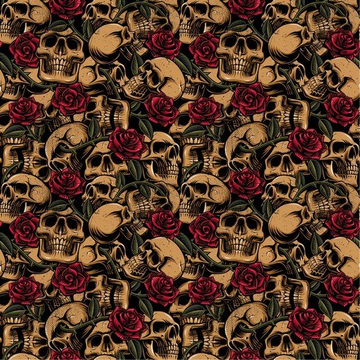 Baumwolle Skull Roses